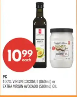 Shoppers Drug Mart PC 100% VIRGIN COCONUT (860mL) or EXTRA VIRGIN AVOCADO (500mL) OIL offer