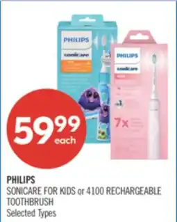 Shoppers Drug Mart PHILIPS SONICARE FOR KIDS or 4100 RECHARGEABLE TOOTHBRUSH offer