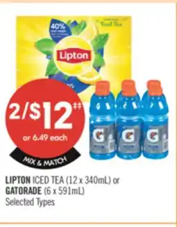 Shoppers Drug Mart LIPTON ICED TEA (12 x 340mL) or GATORADE (6 x 591mL) offer