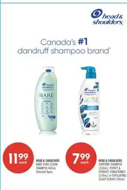 Shoppers Drug Mart HEAD & SHOULDERS BARE PURE CLEAN SHAMPOO offer