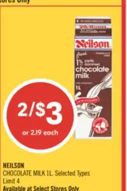 Shoppers Drug Mart NEILSON CHOCOLATE MILK offer
