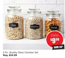 Kitchen Stuff Plus 3 Pc. Quality Glass Canister Set offer