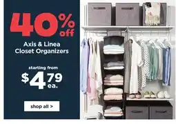 Kitchen Stuff Plus Axis & Linea Closet Organizers offer