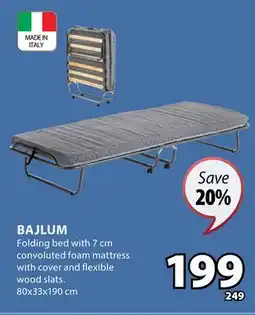 JYSK BAJLUM Folding bed offer