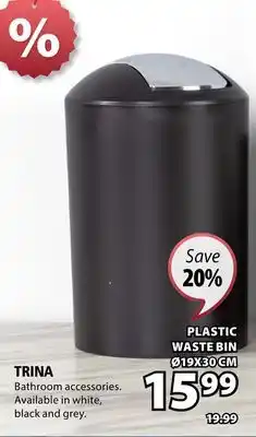 JYSK TRINA PLASTIC WASTE BIN offer