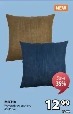 JYSK MICHA Woven throw cushion offer