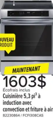 Leon's Cuisinière à induction autonome 5,3 pi³ avec commandes à l'avant 30 po acier inoxydable FCFI308CAS Frigidaire offer