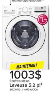 Leon's Laveuse à chargement frontal 5,2 pi³ avec technologie 6MotionMC blanc WM3400CW offer