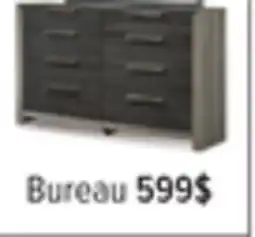 Leon's Bureau 8 tiroirs – gris, noir Andra offer