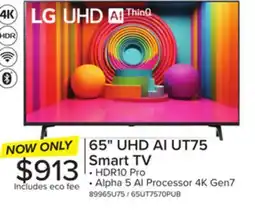 Leon's LG 65 UHD 4K Smart LED TV - 65UT7570PUB offer