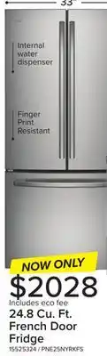 Leon's GE Profile Fingerprint Resistant Stainless 33 French Door Refrigerator (24.8 cu ft)- PNE25NYRKFS offer