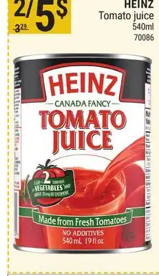 Rossy HEINZ Tomato juice offer