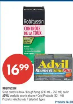 Pharmaprix ROBITUSSIN Cough Syrup (230 mL - 250 mL) or ADVIL Cold Products (32 - 40) offer