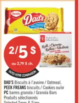 Pharmaprix DAD'S Oatmeal, PEEK FREANS Cookies or PC Granola Bars offer
