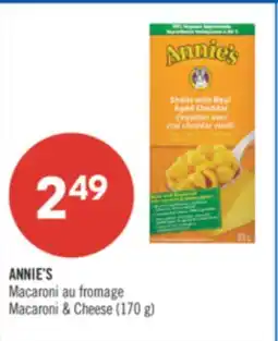 Pharmaprix ANNIE'S Macaroni & Cheese offer