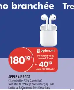 Pharmaprix APPLE AIRPODS ( 2nd Generation) with Charging Case offer