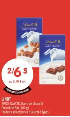 Pharmaprix LINDT SWISS CLASSIC Chocolate Bar offer