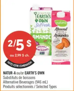 Pharmaprix NATUR-A ou/or EARTH'S OWN Alternative Beverages (946 mL) offer