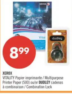 Pharmaprix XEROX VITALITY Papier Multipurpose Printer Paper (500) or DUDLEY Combination Lock offer