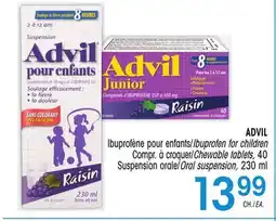 Uniprix ADVIL Ibuprofène pour enfants Compr. à croquer Suspension orale /Ibuprofen for children Chewable tablets, Oral suspension offer