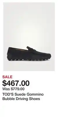 Holt Renfrew TOD'S Suede Gommino Bubble Driving Shoes offer