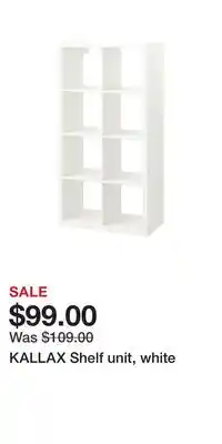 IKEA KALLAX Shelf unit, white offer