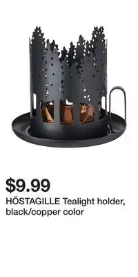 IKEA HÖSTAGILLE Tealight holder, black/copper color offer