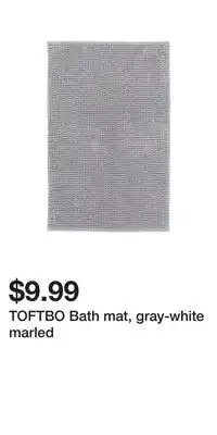 IKEA TOFTBO Bath mat, gray-white marled offer