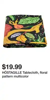 IKEA HÖSTAGILLE Tablecloth, floral pattern multicolor offer