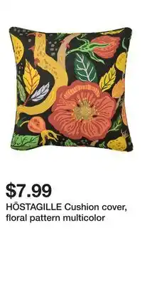 IKEA HÖSTAGILLE Cushion cover, floral pattern multicolor offer