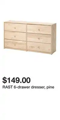 IKEA RAST 6-drawer dresser, pine offer