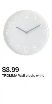 IKEA TROMMA Wall clock, white offer
