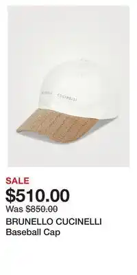 Holt Renfrew BRUNELLO CUCINELLI Baseball Cap offer
