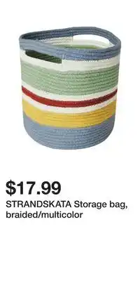 IKEA STRANDSKATA Storage bag, braided/multicolor offer