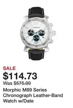TSC Stores Morphic M89 Series Chronograph Leather-Band Watch w/Date offer
