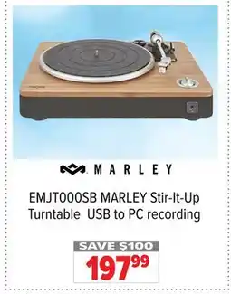 2001 Audio Video MARLEY Stir-It-Up Turntable USB to PC recording offer
