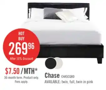 The Brick Chase Upholstered Bed in Brown Vegan-Leather Fabric - Queen Size offer