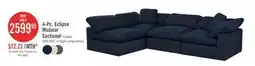 The Brick Eclipse 4-Piece Linen-Look Fabric Modular Sectional - Navy offer