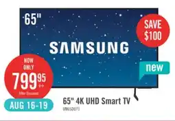 The Brick Samsung 65 DU7100 Crystal UHD 4K Tizen Smart TV offer