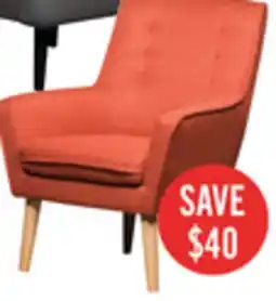 The Brick Arni 28 Orange Linen-Look Fabric Accent Chair with Wood Legs offer