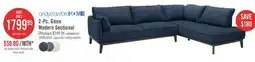The Brick Gena 2-Piece Linen-Look Fabric Right-Facing Sectional - Midnight offer
