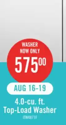 The Brick Inglis 4.0 Cu. Ft. Front-Load Washer - White - ITW4871FW offer