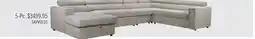 The Brick Savvy 5-Piece Linen-Look Fabric Left-Facing Sleeper Sectional - Grey offer