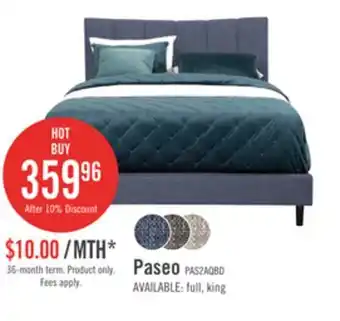 The Brick Paseo Upholstered Platform Bed in Navy Fabric - Queen Size offer