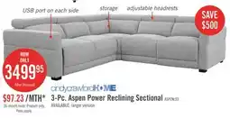 The Brick Aspen 3-Piece Power Reclining Sectional - Grey offer