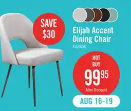 The Brick Elijah Dining Chair with Linen-Look Fabric, Metal - Taupe offer