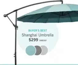 The Brick Shanghai Outdoor Patio Umbrella with Base - 114 W x 75H, Weather Resistant Aluminum & Fibreglass, Hand Crank, Water/Sand Fill offer