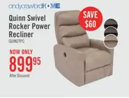 The Brick Quinn Leather-Look Fabric Swivel Rocker Power Recliner - Taupe offer