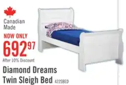 The Brick Diamond Dreams Sleigh Bed for Kids, White - Twin Size offer