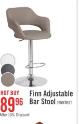 The Brick Finn Barstool with Swivel & Adjustable Seat, Vegan Leather Fabric, Metal - Beige offer